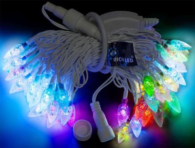 Гирлянда Шишки RichLed, 220 В, RGB, автосмена цвета, уличная, провод белый