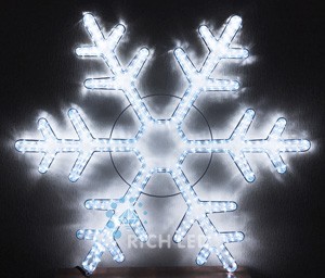 Снежинка светодиодная Rich LED, 100 см, белая, RL-SFDL100-W