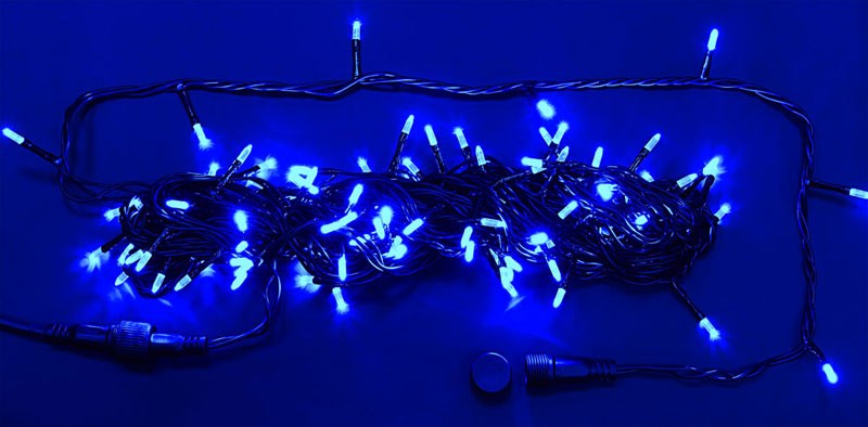 Качественная картинка Светодиодные гирлянды RichLed Нить 10 м, 24 В, пост.свеч, черный провод, синий