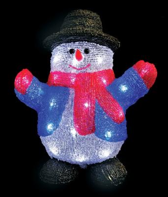 Светодиодная фигура "Снеговик" Laitcom, 24 см, 24 led, IP54, 220/24V., белый