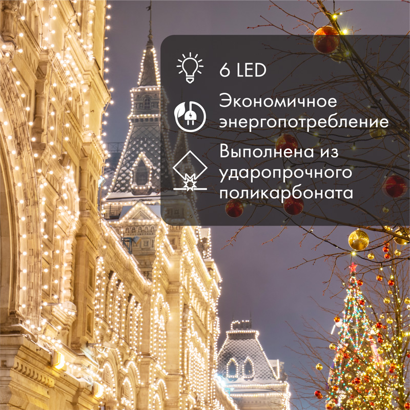 Качественная картинка Ретро-лампа светодиодная диаметр 45мм, E27, 6 LED, 2Вт, ТЕПЛЫЙ БЕЛЫЙ, прозрачная колба, 230В NEON-NI