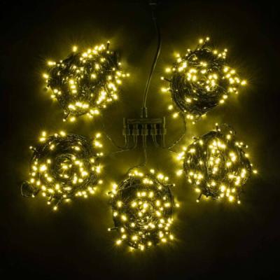 Комплект гирлянды Laitcom 100м., 5x20м, 1000 LED, IP54, 24V, черн. пр. ПВХ, желтый с мерцанием