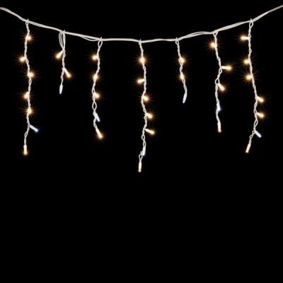 Светодиодная бахрома Laitcom 3,1 x 0,5 м, белый провод каучук, 120 led, IP65, т.белый с мерц