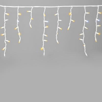 Светодиодная бахрома Laitcom 3,1 x 0,5 м, белый провод каучук, 120 led, IP65, желтый с мерцанием