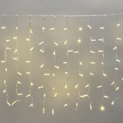 Светодиодный занавес NEON-NIGHT 2х0,8м ТЕПЛЫЙ БЕЛЫЙ, прозрачный ПВХ, IP65, постоянное свечение, 230В