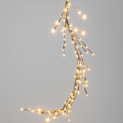 Светодиодная Ветвь 1м Тепло-Белая 24В, 104 LED, Провод Черный ПВХ, IP54, Комплект 3шт