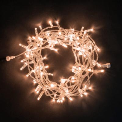 Светодиодная нить Laitcom, с колпачком 10м, 100 LED, 24V, IP65, прозр. пр., экстра тепл. белый