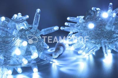 Светодиодная гирлянда нить Teamprof 10м, 220В, IP65, статика, прозрачный провод, герм. колп., белый Светодиодная гирлянда нить Teamprof 10м, 220В, IP65, статика, прозрачный провод, герм. колп., белый