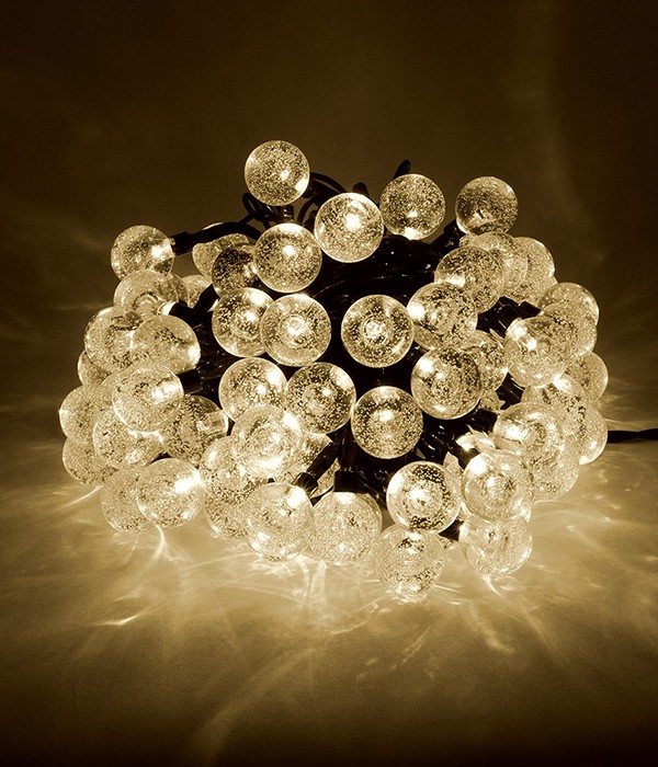 Качественная картинка Гирлянда светодиодная Laitcom Пузырьки 10м, 100 led, 220-230V., D23мм, тепл. белый