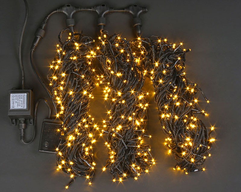 Качественная картинка Нити 3 по 20 м, RichLed, 24 В, 8 режимов свечения, цвет желтый