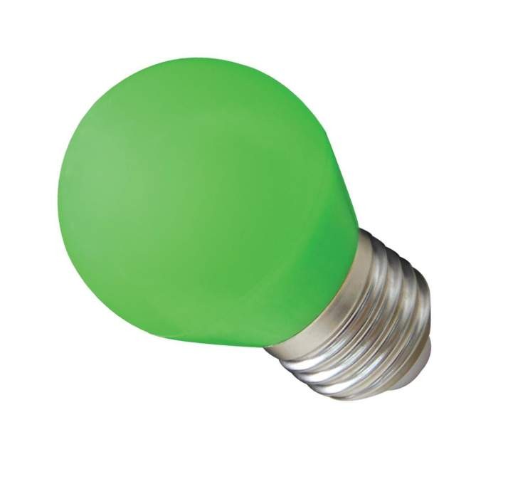 Качественная картинка Лампа шар 45 1W LED е27 ЗЕЛЕНАЯ матовая LAITCOM