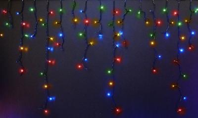 Светодиодная бахрома Rich LED 3*0,9 м, 220 В, мерцание, мульти цвет, IP 54, черный провод