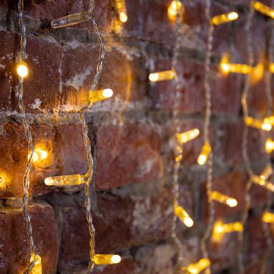 Светодиодный занавес NEON-NIGHT 2х1,5м ТЕПЛЫЙ БЕЛЫЙ, прозрачный ПВХ, IP65, постоянное свечение, 230В