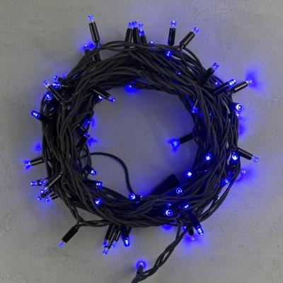 Гирлянда Нить Laitcom 10м, 220В, 100 LED, Провод Черный Каучук, IP65, синяя