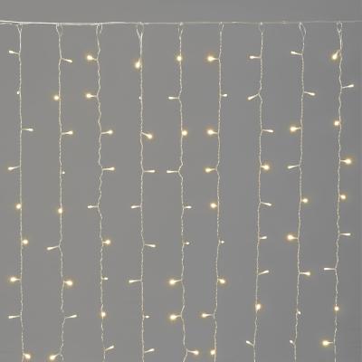 Светодиодный занавес Laitcom (без Т-коннектора), 2x2м, 200 LED, IP54, прозр. провод, теплый белый