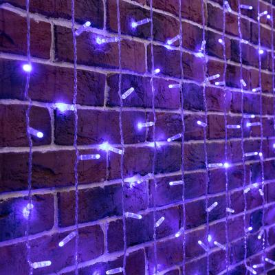 Светодиодный занавес NEON-NIGHT 2х6м СИНИЙ, прозрачный ПВХ, IP65, постоянное свечение, 230В