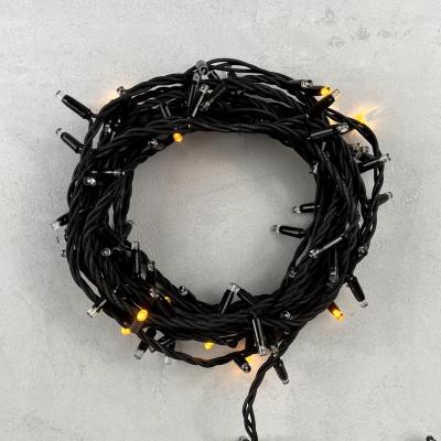 Светодиодная нить Laitcom, мерцание 100%, 10м, 100 LED, IP65, 220-230V, черн. провод, желтый