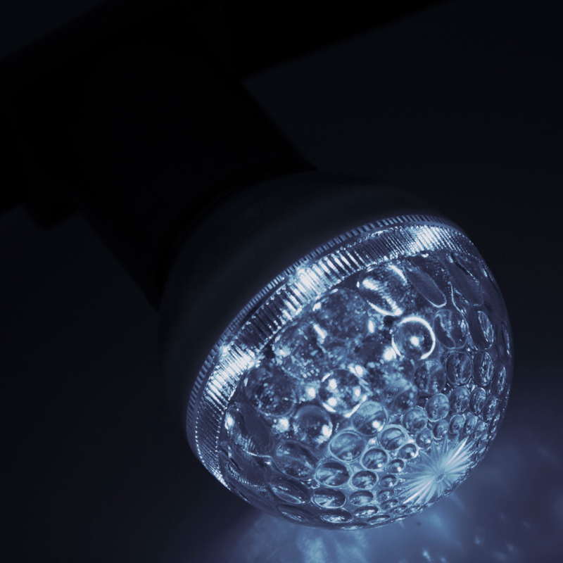 Качественная картинка Лампа-строб светодиодная, диаметр 50, E27, 18 LED, 2,5Вт, БЕЛЫЙ, 230В NEON-NIGHT