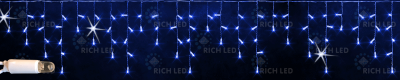 Светодиодная бахрома RichLed 3*0,5 м, 220 В, мерцание, резин, IP 65, герм. колпачок, цвет синий