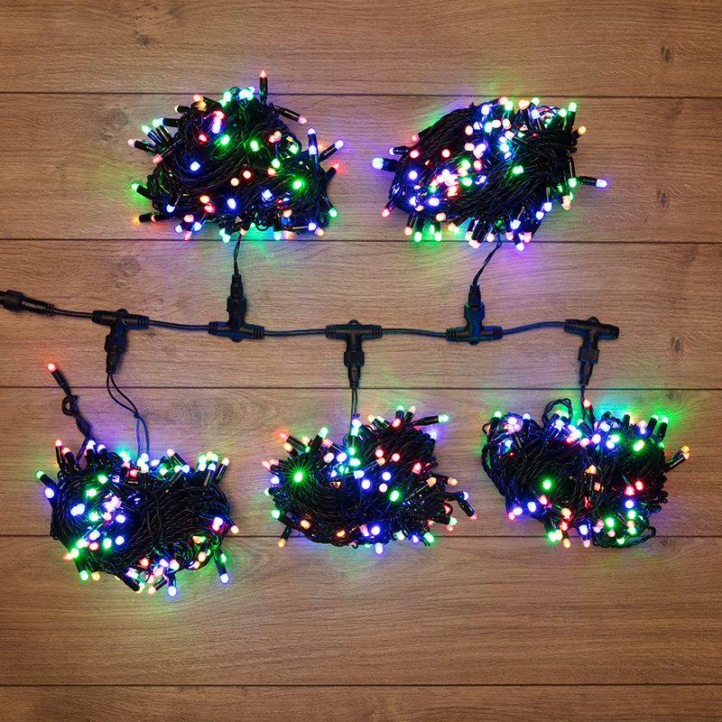 Качественная картинка Гирлянда NEON-NIGHT ClipLight 24V, 5 нитей по 20 метров, Мульти