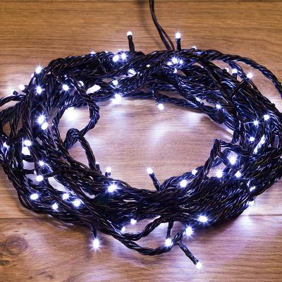 Cветодиодная нить управляемая NEON-NIGHT 10м БЕЛЫЙ черный ПВХ IP65 динамика 230В