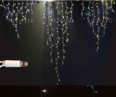 Светодиодная бахрома RichLed 2,4*2,2 м, IP65, 220 В, мерцание, цвет т белый, IP 65, герм. колпачок