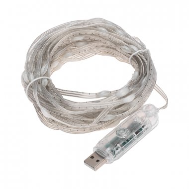 Умная гирлянда Роса с крупными каплями Neon-Night 10м 100 LED RGB мягкий прозрачный провод IP20 USB