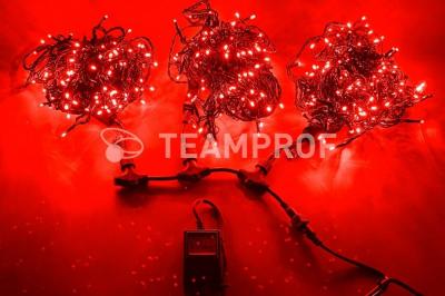 Светодиодная гирлянда спайдер Teamprof, 3 нити по 20м, мерцание, черный провод, красная Светодиодная гирлянда спайдер Teamprof, 3 нити по 20м, мерцание, черный провод, красная