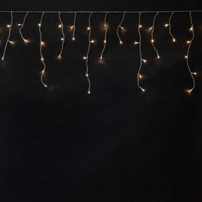 Бахрома на бат. Laitcom с таймером 3м, 100 LED, IP65, 3 бат. "D", 4,5V, прозр. пр., шампань