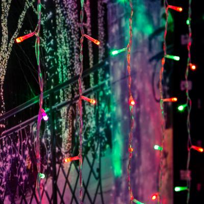 Светодиодный занавес NEON-NIGHT 2х2м RGB, прозрачный ПВХ, IP65, свечение с динамикой, 230В