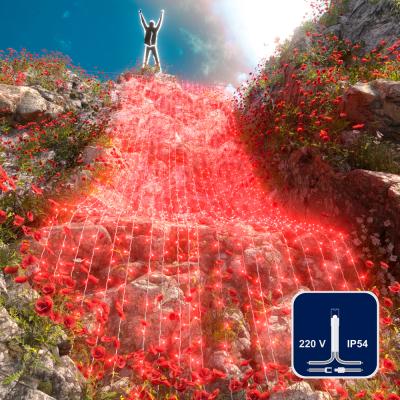 Светодиодный занавес RichLed, 2*9 м, 220 В, постоянное свечение, IP54, красный