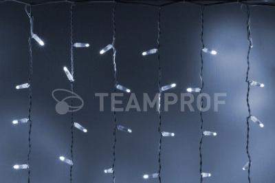 Светодиодный занавес Teamprof 2х1.5м, мерцание, белый провод, белый