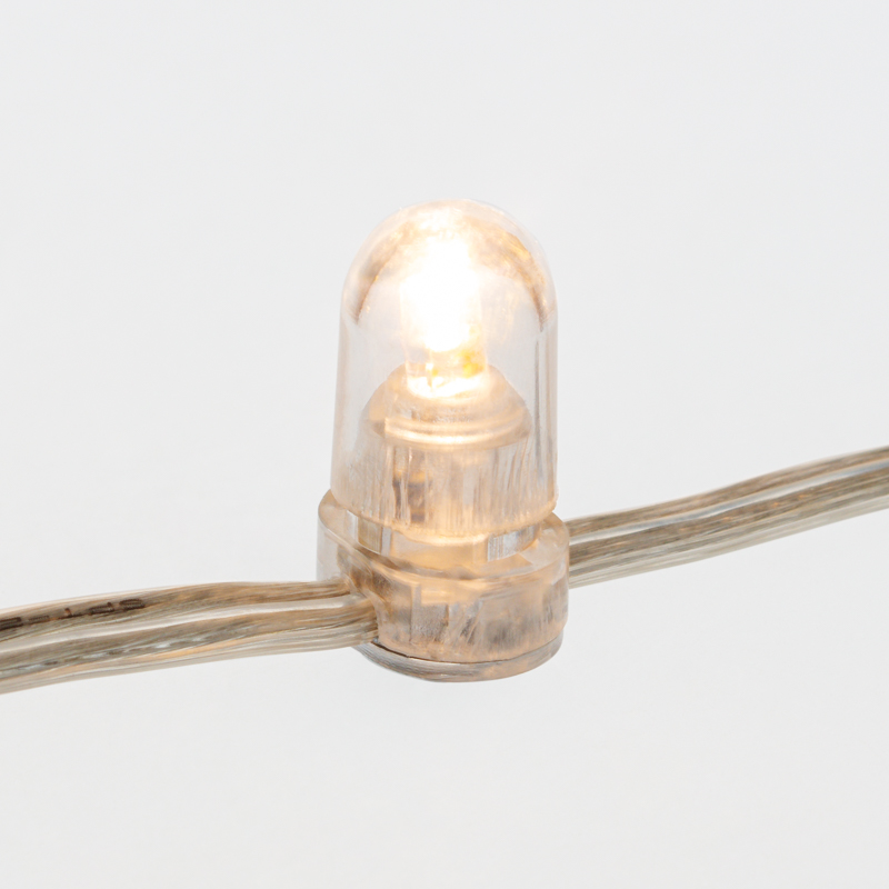 Качественная картинка Гирлянда NEON-NIGHT Клип-лайт 12 V, прозрачный ПВХ, 150 мм, Теплый белый, мерцание