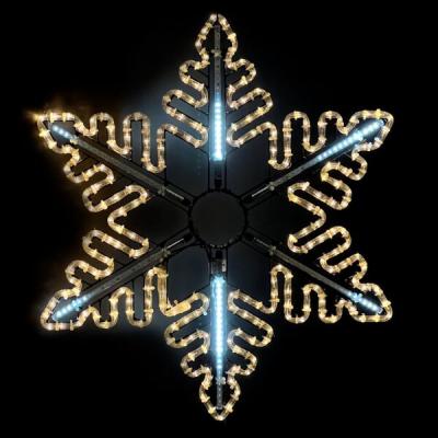 Светодиодная снежинка "Black Edition" Laitcom, Ø0,8м, 24В, IP54, т.белая, динамика белого диода