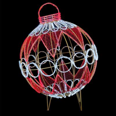 Светодиодная фигура "Новогодний Шар" Laitcom, 1,3м, провод ПВХ прозр., P65, красно-белый