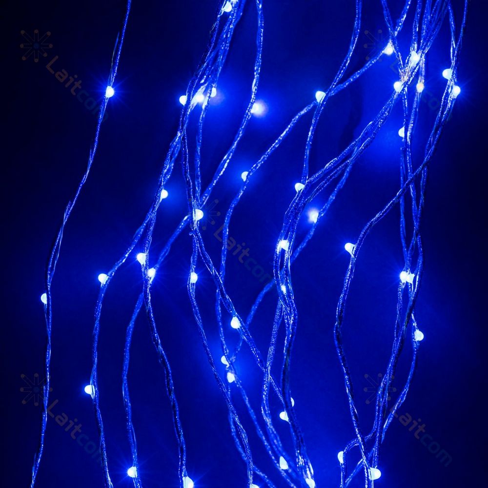 Качественная картинка Светодиодная гирлянда Laitcom "Конский хвост", 1,5м., 12V, 350 LED, IP67, проволока, синий