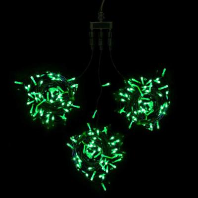 Комплект гирлянды Laitcom, 60м., 3x20м, 600 LED, IP54, 24V, черн.пр.ПВХ, зеленый с мерц.белого диода