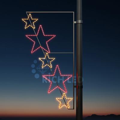 Светодиодная уличная консоль Каскад звезд Rich LED красный и желтый RL-KN-083RY