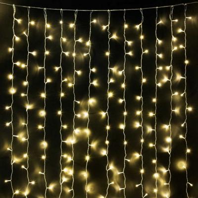 Светодиодный занавес Laitcom (без Т-коннектора), 2x2м, 400 LED, IP54, прозр. пр., тепл. белый