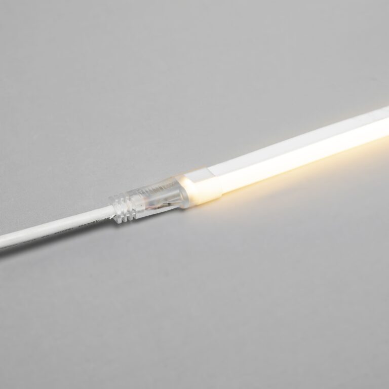 Качественная картинка Гибкий неон Laitcom односторонний 8х16мм, 220В, 144 LED/м, IP65, теплый белый, бухта 50м