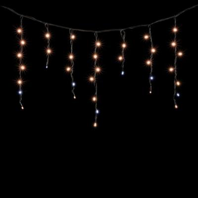 Светодиодная бахрома Laitcom 3,1 x 0,5 м, черн.провод каучук, 120 led, IP65, экстра т.белый с мерц