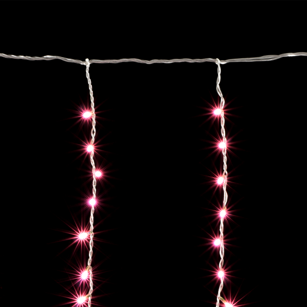 Светодиодная бахрома Laitcom 1x1м, 65 LED, IP65, прозр. пр., светло розовый Качественная картинка Светодиодная бахрома Laitcom 1x1м, 65 LED, IP65, прозр. пр., светло розовый
