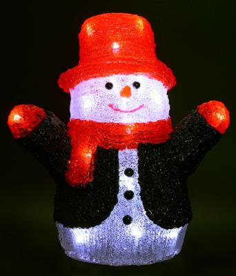 Светодиодная фигура "Снеговик" Laitcom, 27 см, 24 led, 220/24V., белый