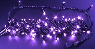 Светодиодные гирлянды RichLed Нить 10 м, 24 В, мерцание, IP65, герм.колп, белый провод, фиолетовый