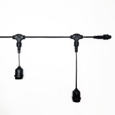 Белт-Лайт UNIBELT Laitcom 10 м, провод черный каучук, Шаг 100 см, 10 подвесных патронов, IP65