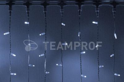 Светодиодный занавес Teamprof 2х6м, мерцание, белый провод, белый