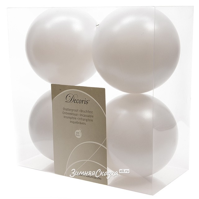 Качественная картинка Набор пластиковых шаров Laitcom, матовые, 100 мм, 4 шт, белый
