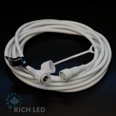 Удлинитель 5 м, 5 pin, 5-ти проводной, белый. RichLed