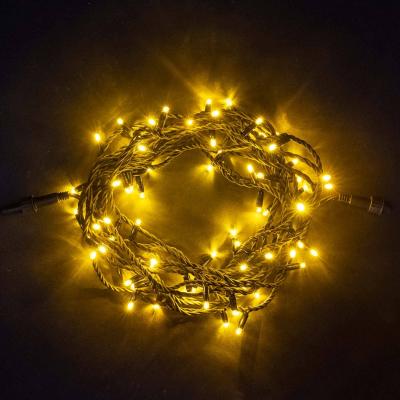 Гирлянда Нить Laitcom 10м, 220В, 100 LED, Провод Черный Каучук, IP65, желтая