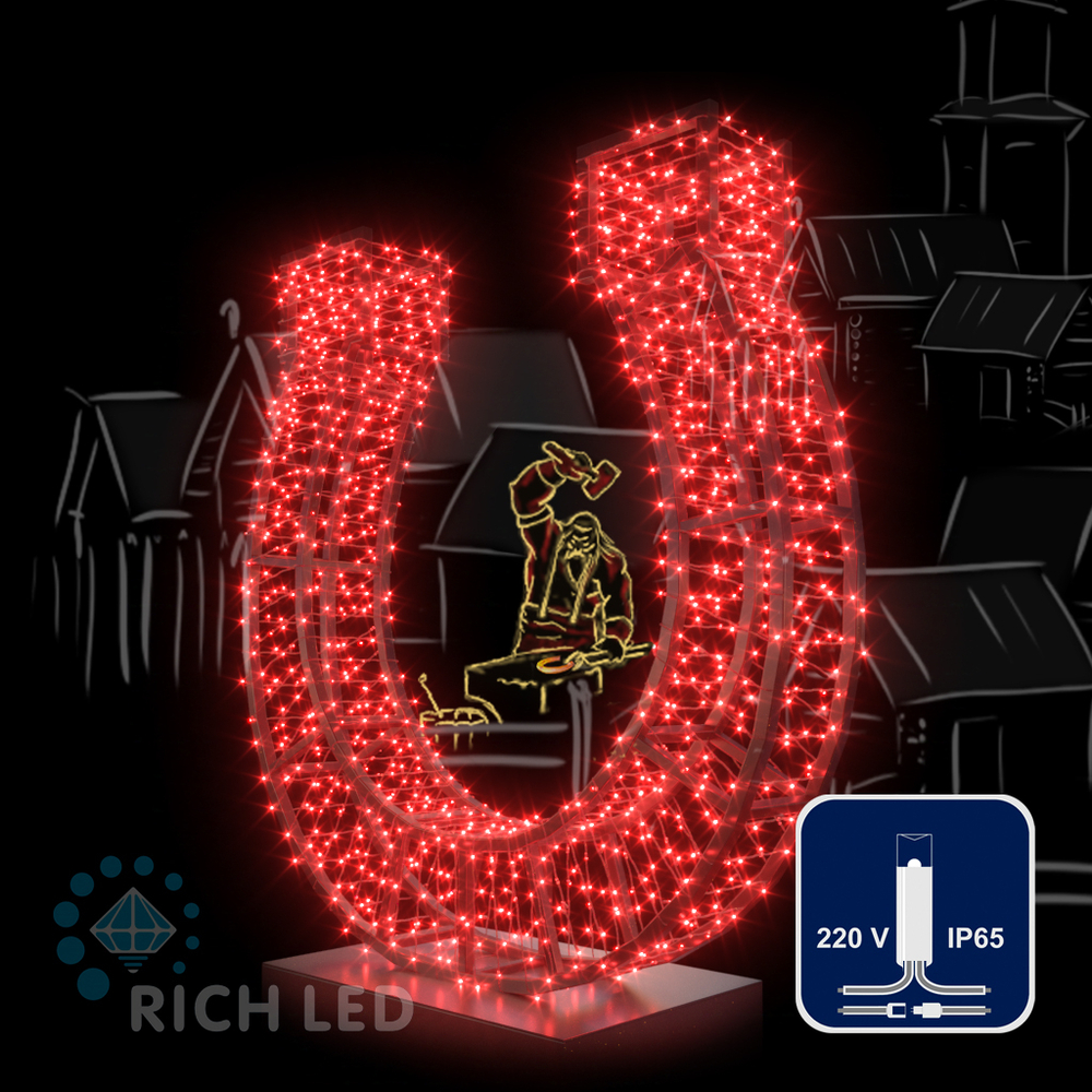 Качественная картинка Светодиодные гирлянды RichLed Нить 10 м, 220 В, пост. свеч, IP65, герм. колп, прозр.провод, красный